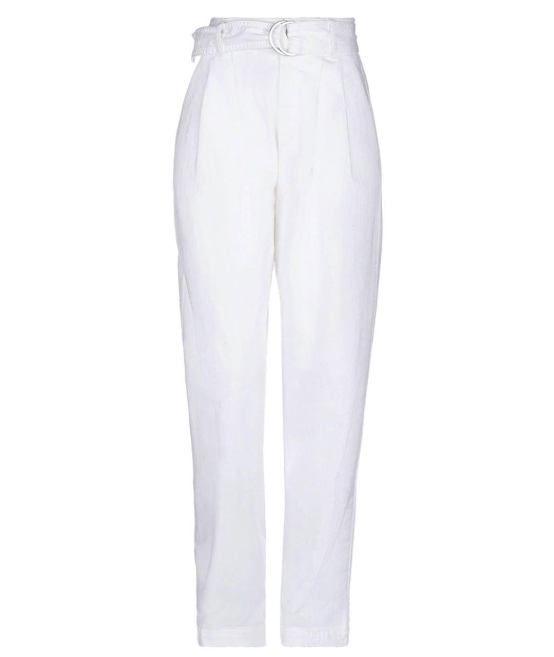 P.A.R.O.S.H. Белые хлопко-эластановые прямые джинсы, фото 1