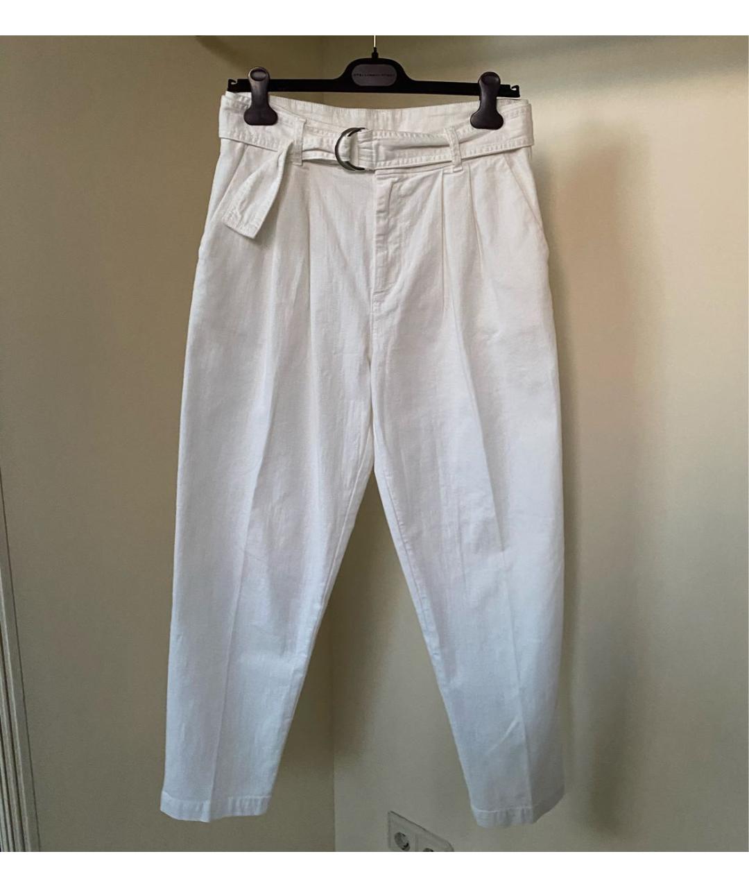 P.A.R.O.S.H. Белые хлопко-эластановые прямые джинсы, фото 6
