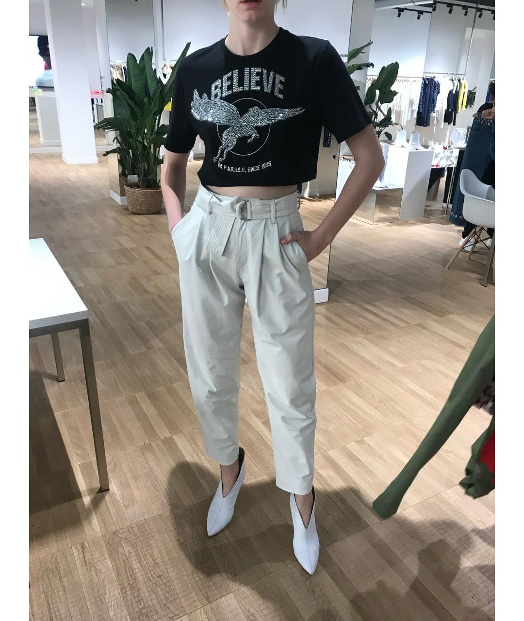 P.A.R.O.S.H. Белые хлопко-эластановые прямые джинсы, фото 2