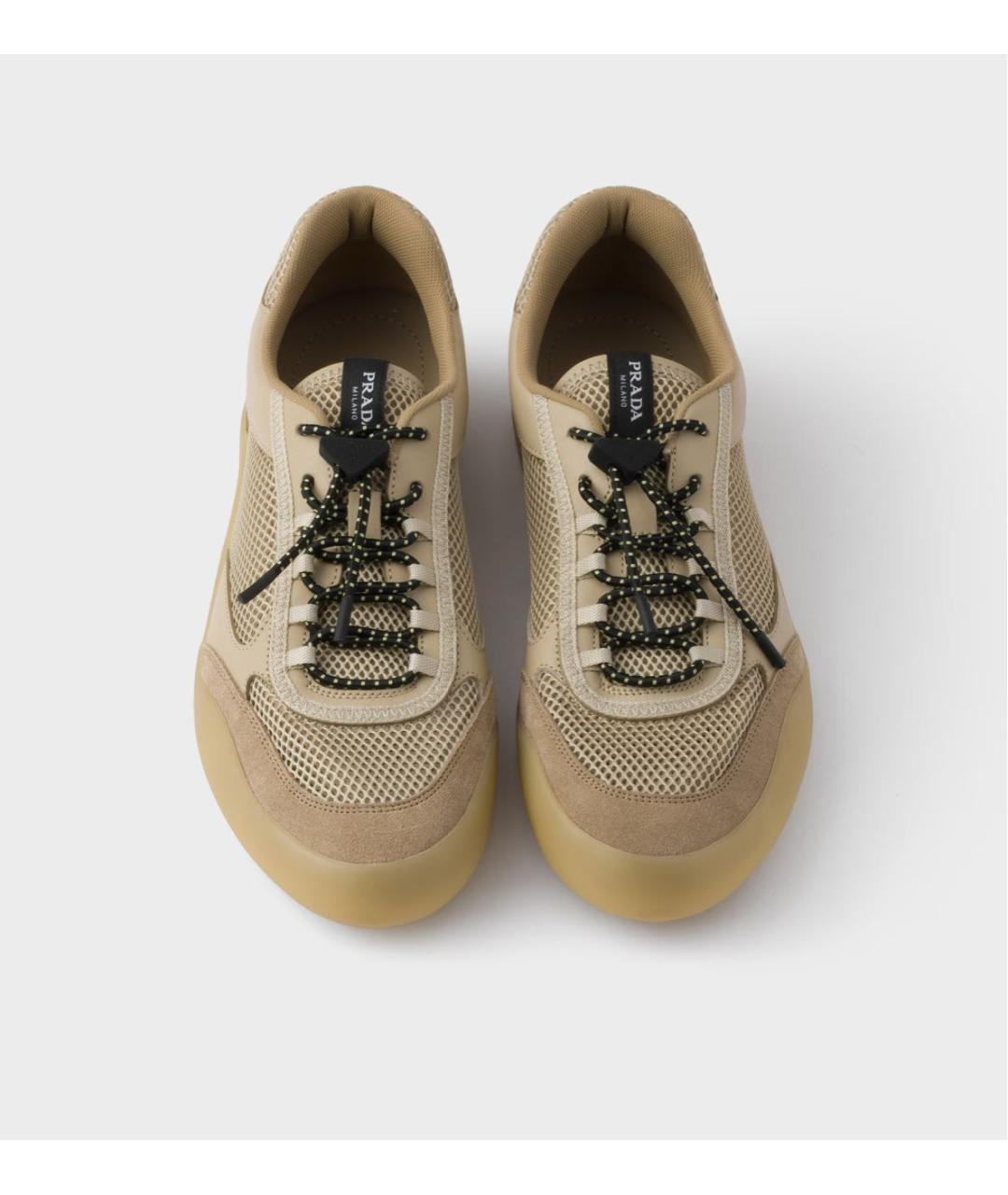 PRADA Бежевые кеды, фото 4