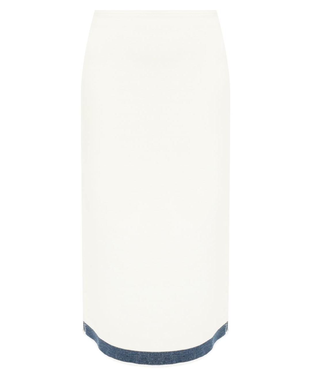 PRADA Белая хлопковая юбка миди, фото 1