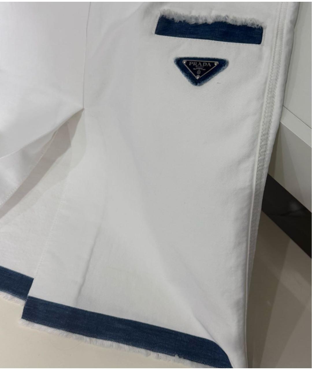 PRADA Белая хлопковая юбка миди, фото 4