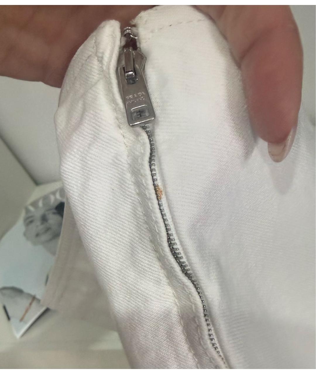 PRADA Белая хлопковая юбка миди, фото 6