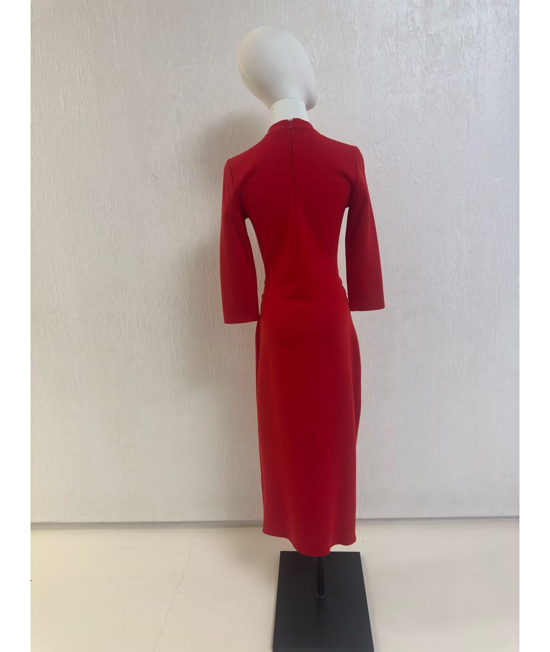 CHRISTIAN DIOR Красное шерстяное повседневное платье, фото 2