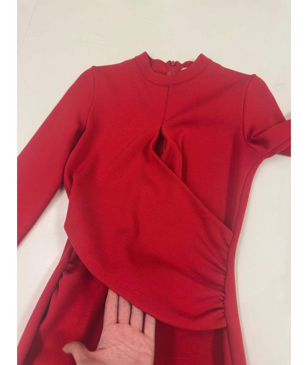 CHRISTIAN DIOR Красное шерстяное повседневное платье, фото 5