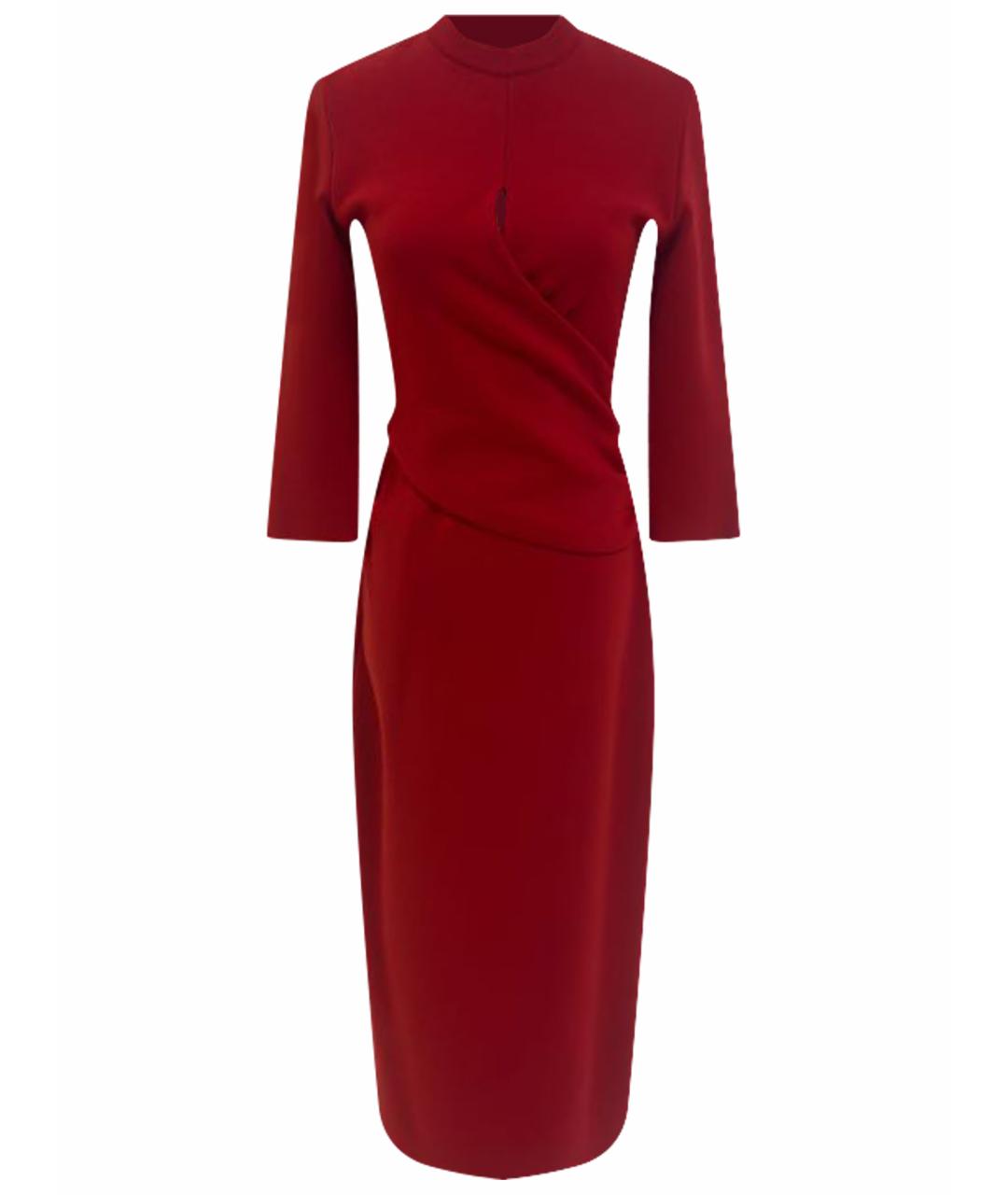 CHRISTIAN DIOR Красное шерстяное повседневное платье, фото 1