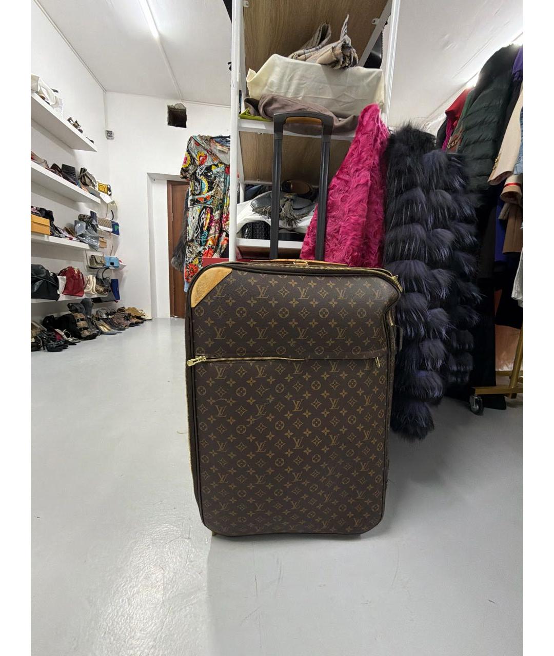 LOUIS VUITTON Коричневый чемодан, фото 8