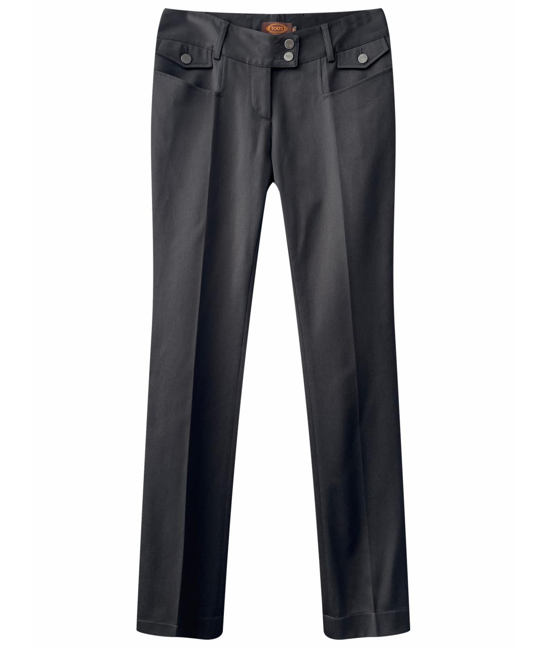 TOD'S Темно-синие шерстяные брюки узкие, фото 1