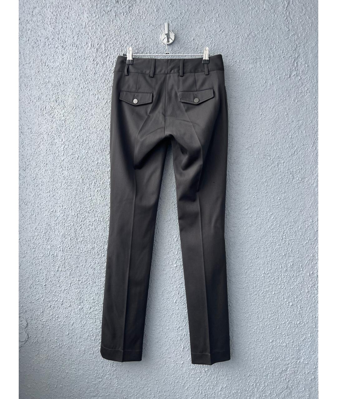 TOD'S Темно-синие шерстяные брюки узкие, фото 2