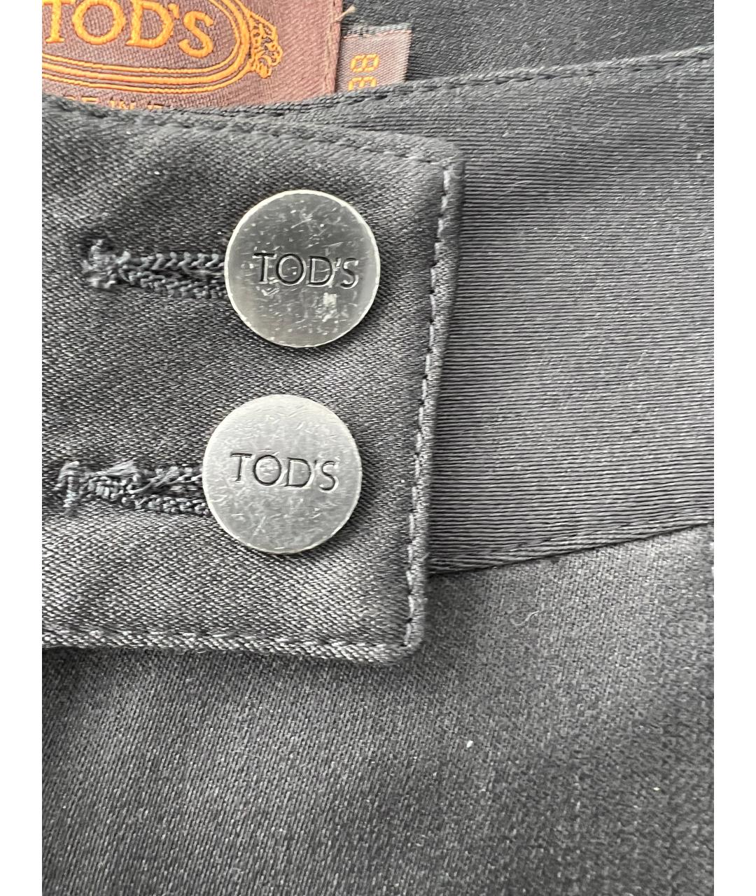 TOD'S Темно-синие шерстяные брюки узкие, фото 4