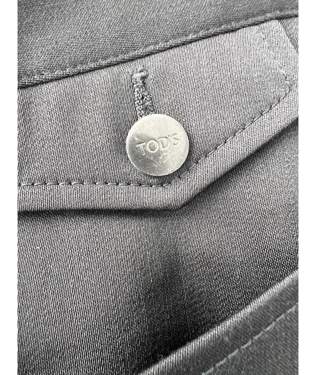 TOD'S Темно-синие шерстяные брюки узкие, фото 3