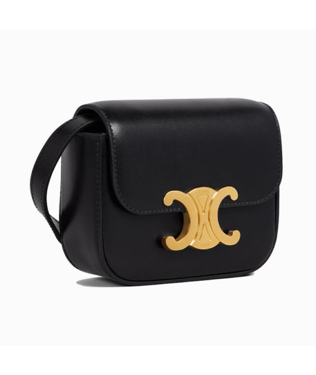 CELINE Черная кожаная сумка через плечо, фото 3