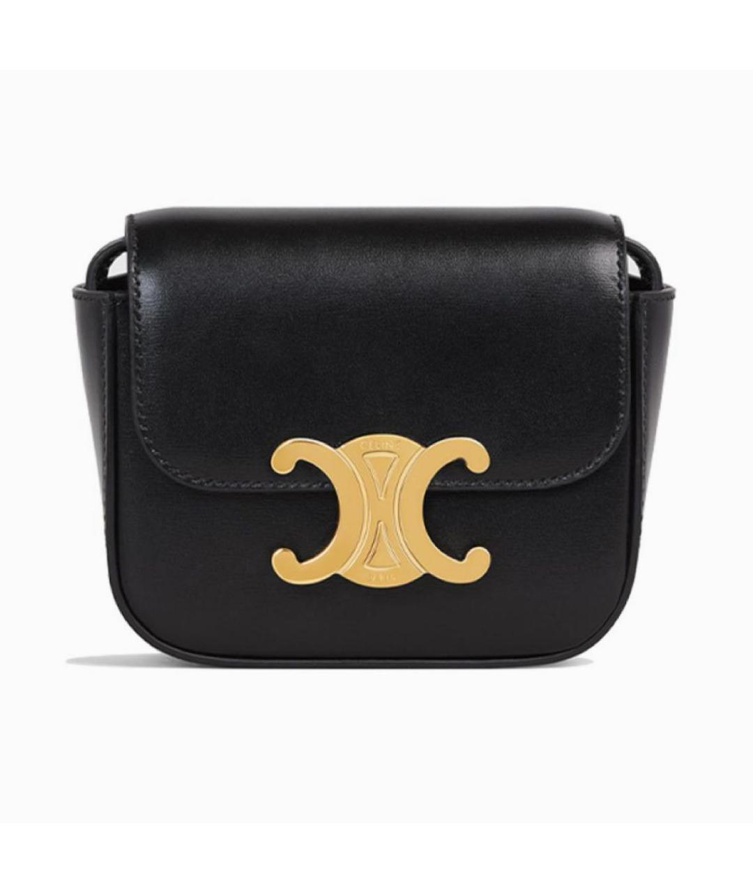 CELINE Черная кожаная сумка через плечо, фото 6