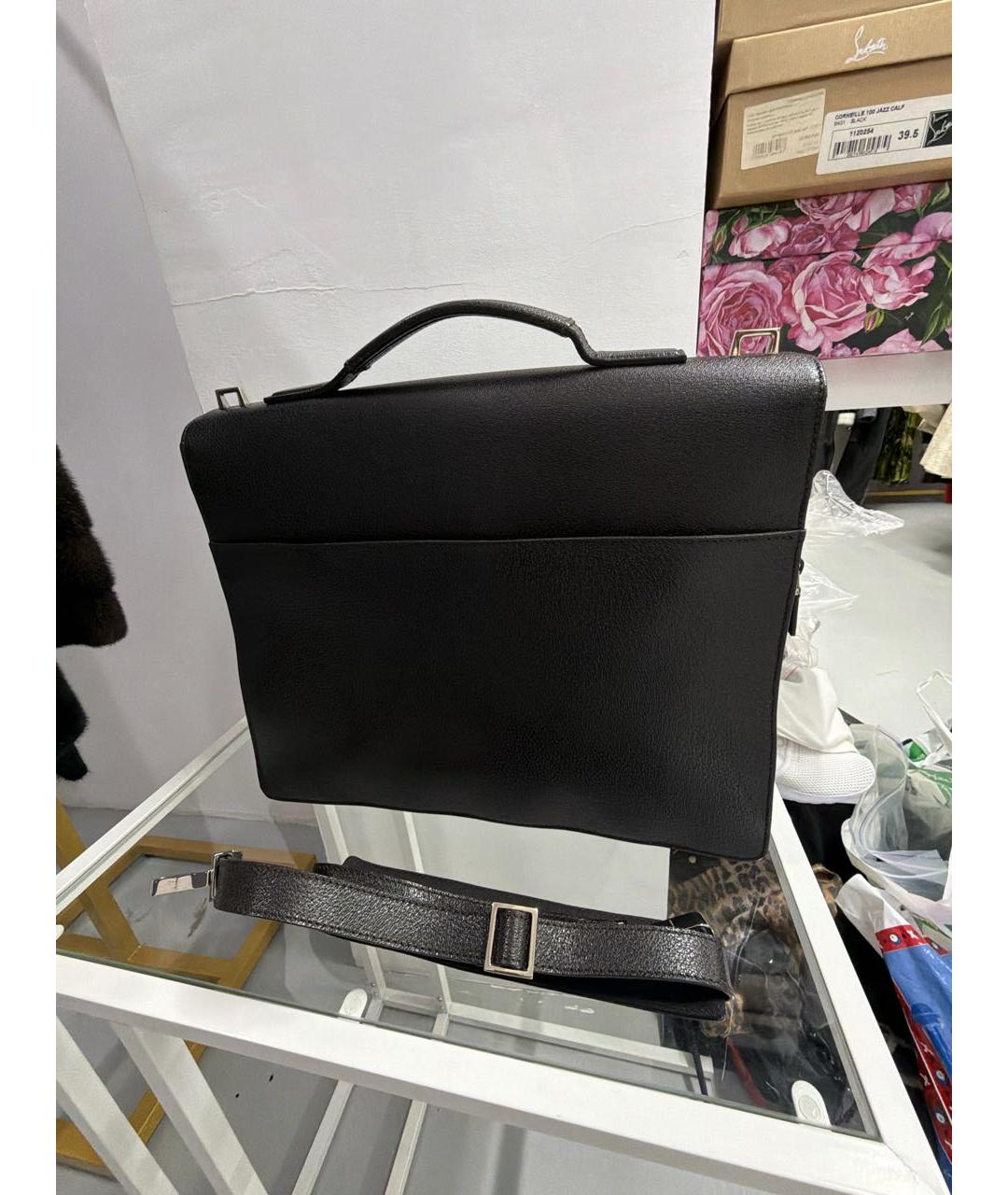 GUCCI Коричневый кожаный портфель, фото 3