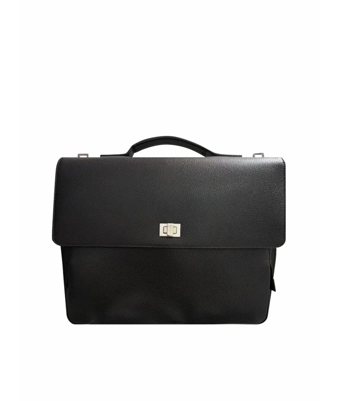 GUCCI Коричневый кожаный портфель, фото 1