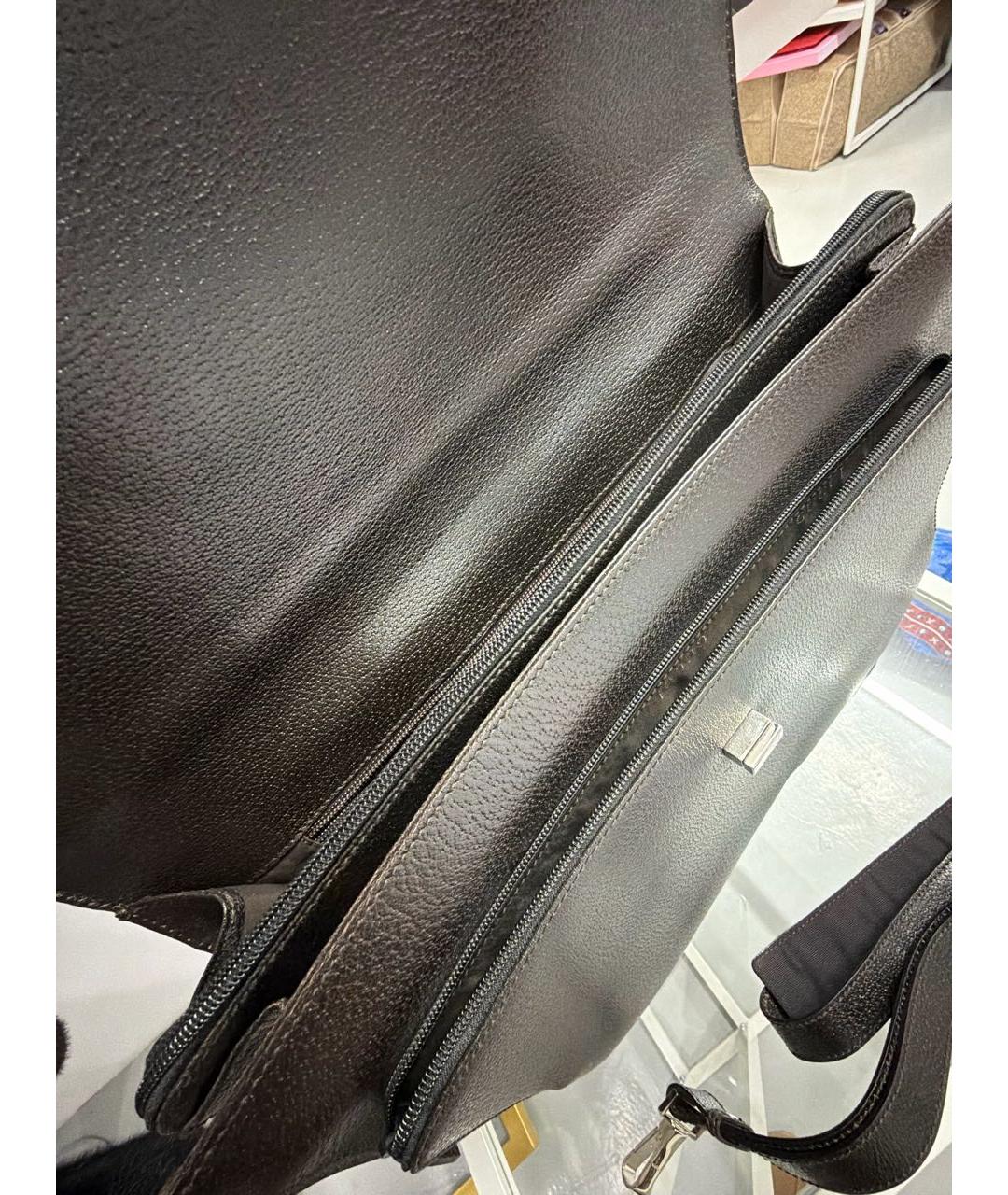 GUCCI Коричневый кожаный портфель, фото 6