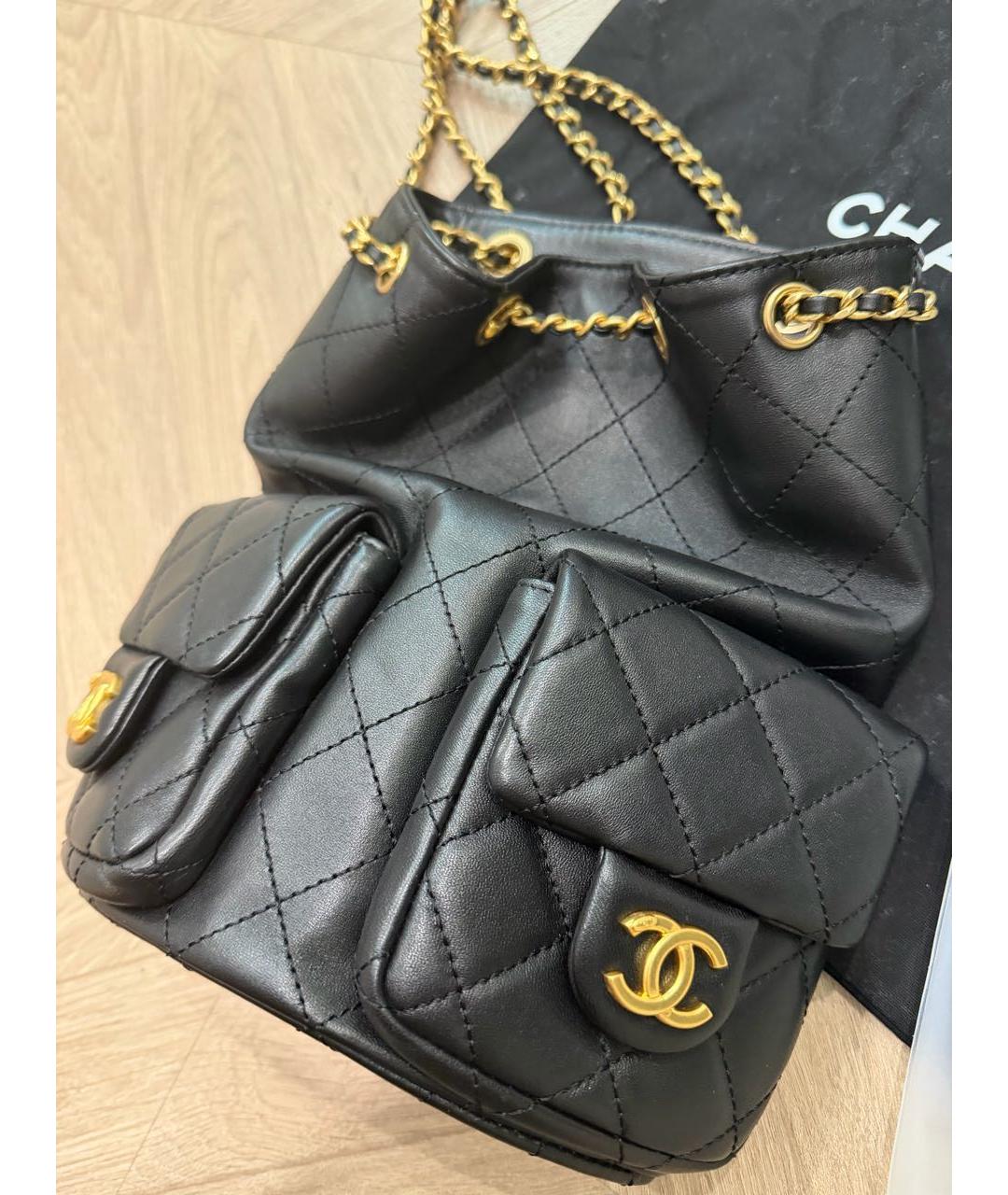 CHANEL Черный кожаный рюкзак, фото 2