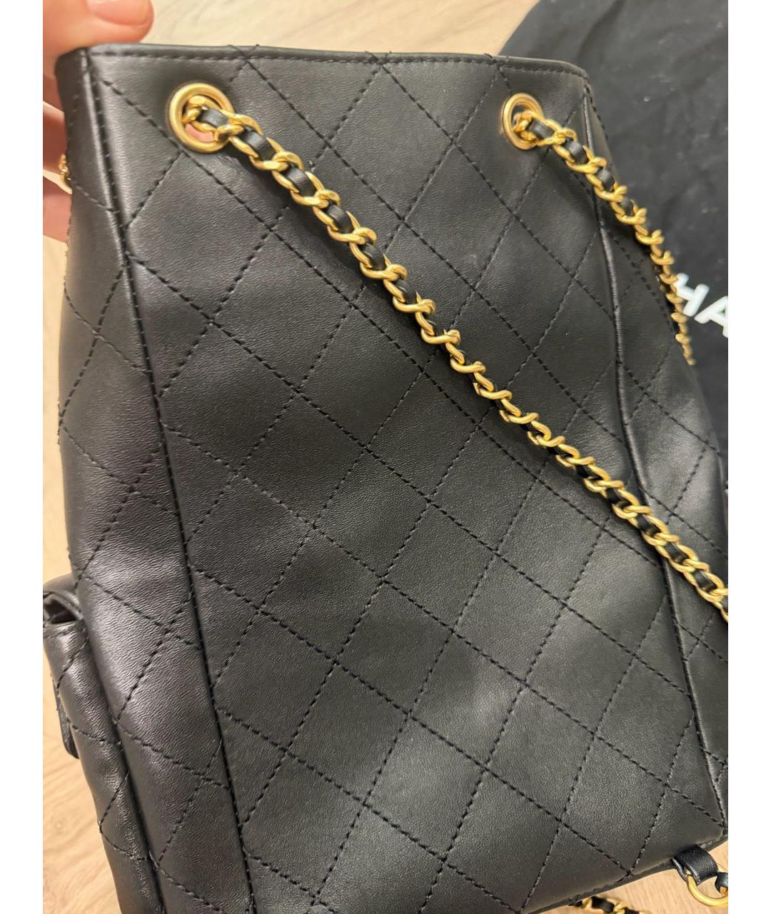 CHANEL Черный кожаный рюкзак, фото 7