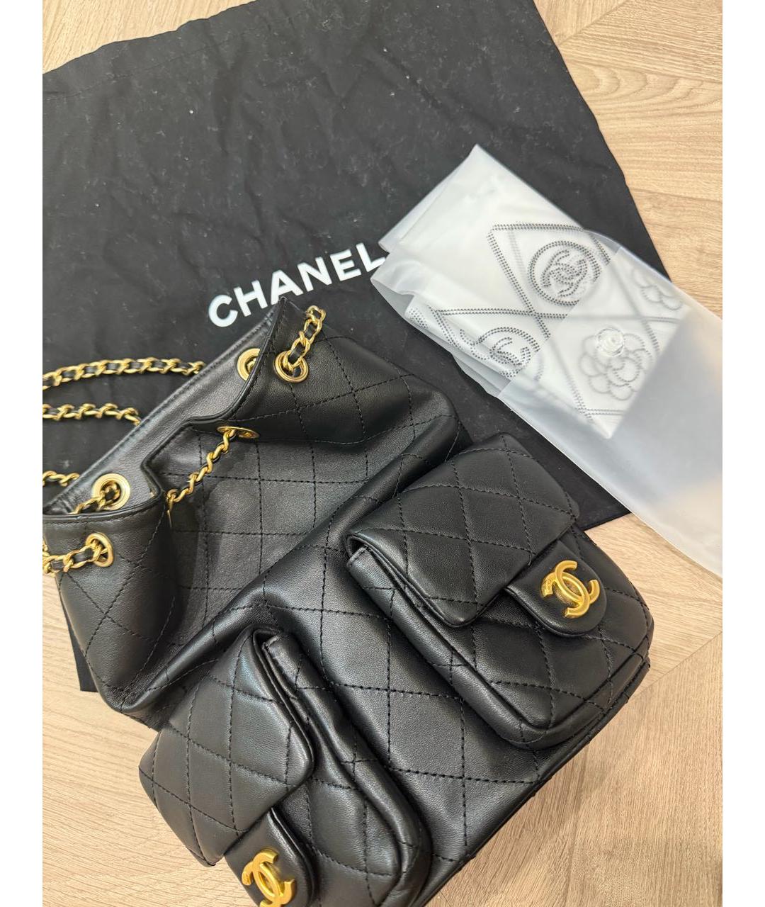 CHANEL Черный кожаный рюкзак, фото 9