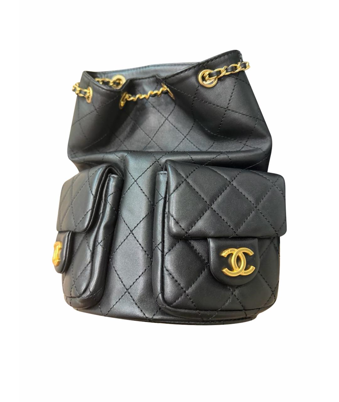 CHANEL Черный кожаный рюкзак, фото 1