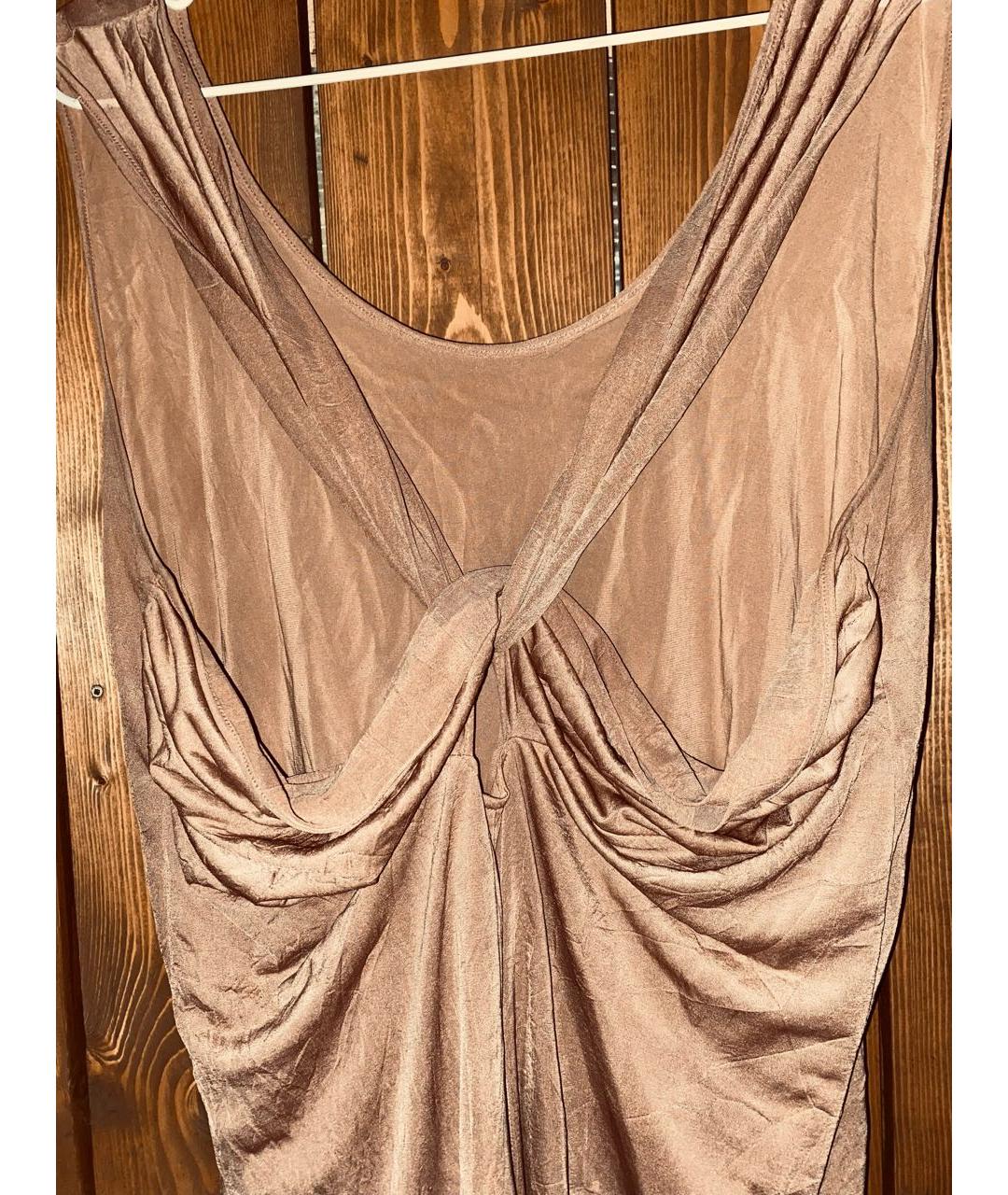 ACNE STUDIOS Бежевое полиэстеровое вечернее платье, фото 6