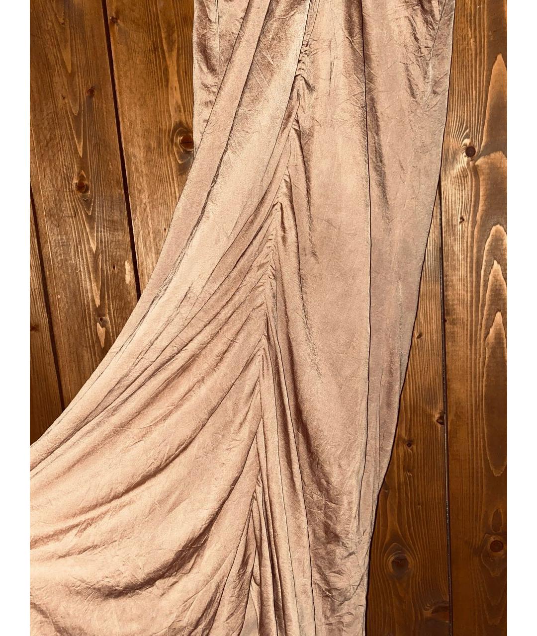 ACNE STUDIOS Бежевое полиэстеровое вечернее платье, фото 5