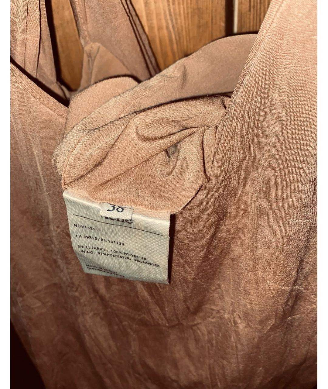 ACNE STUDIOS Бежевое полиэстеровое вечернее платье, фото 4