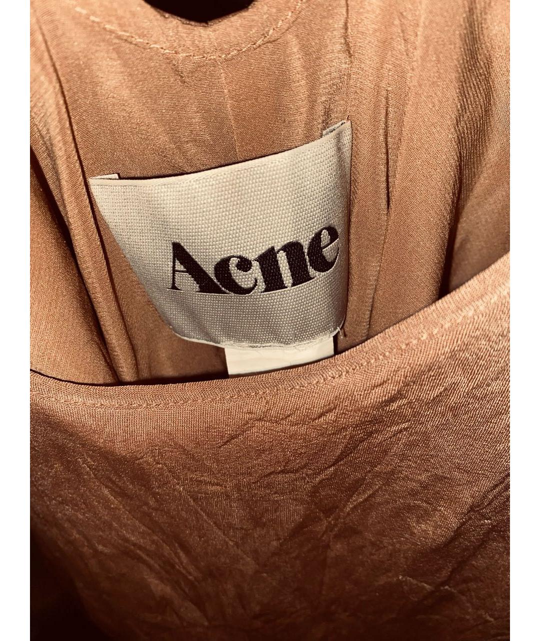 ACNE STUDIOS Бежевое полиэстеровое вечернее платье, фото 3