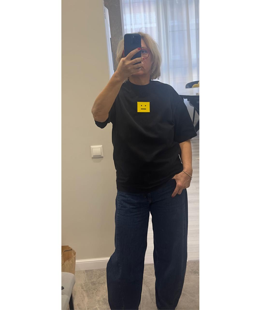 ACNE STUDIOS Черная хлопковая футболка, фото 5