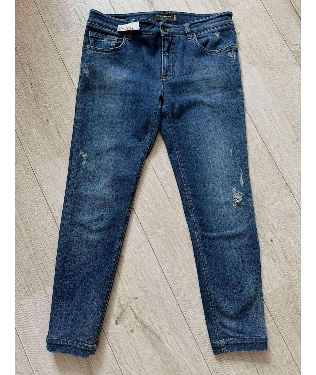 DOLCE&GABBANA Темно-синие хлопко-эластановые джинсы слим, фото 8