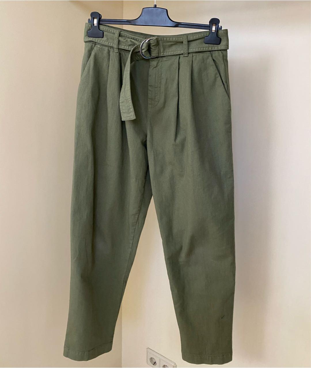 P.A.R.O.S.H. Хаки хлопко-эластановые прямые джинсы, фото 6