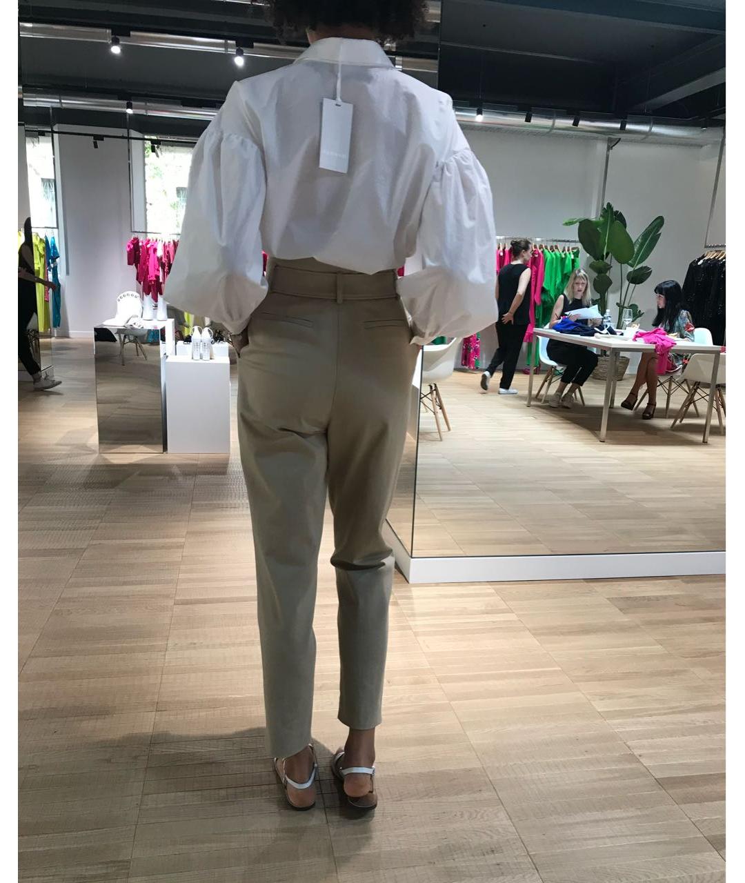 P.A.R.O.S.H. Хаки хлопко-эластановые прямые джинсы, фото 4