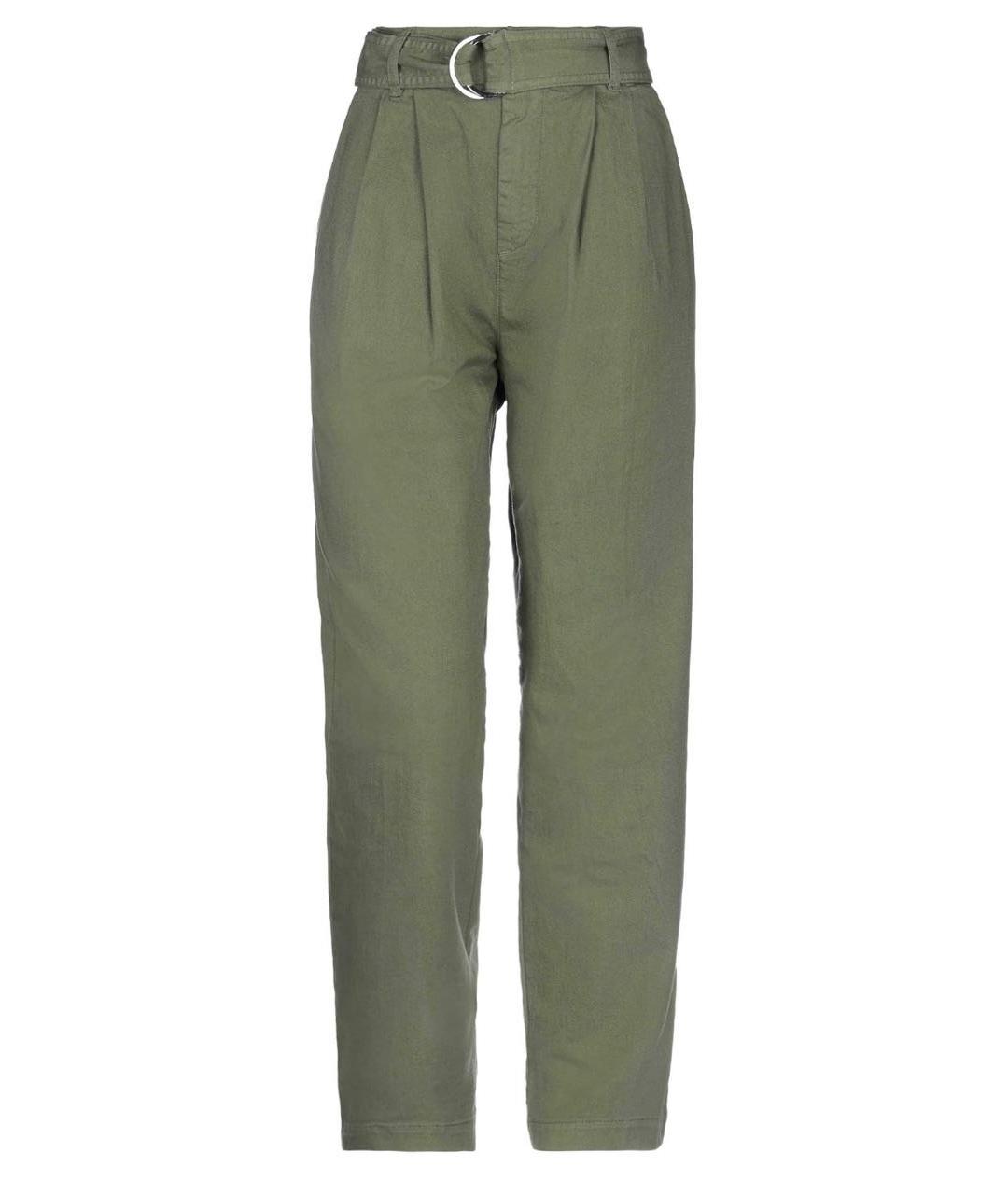 P.A.R.O.S.H. Хаки хлопко-эластановые прямые джинсы, фото 1