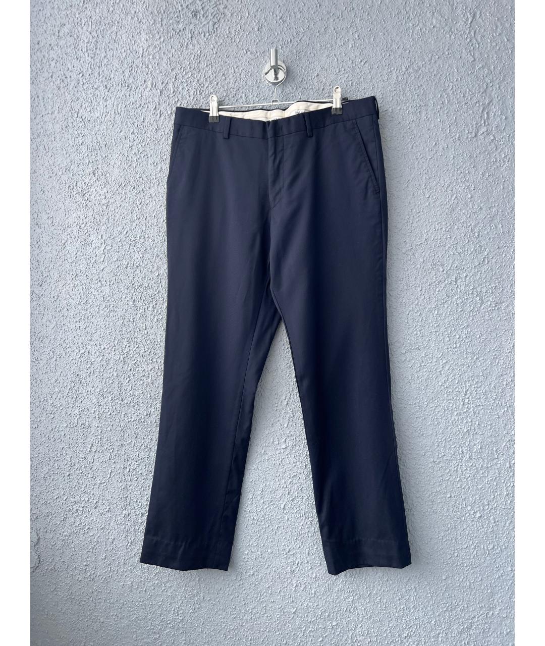 BALMAIN Темно-синие шерстяные классические брюки, фото 5