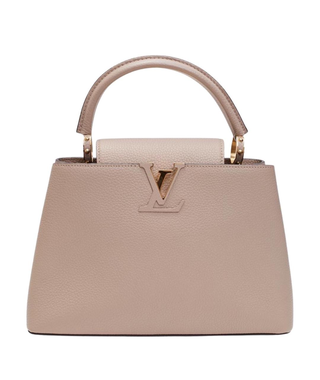 LOUIS VUITTON Бежевая кожаная сумка с короткими ручками, фото 1