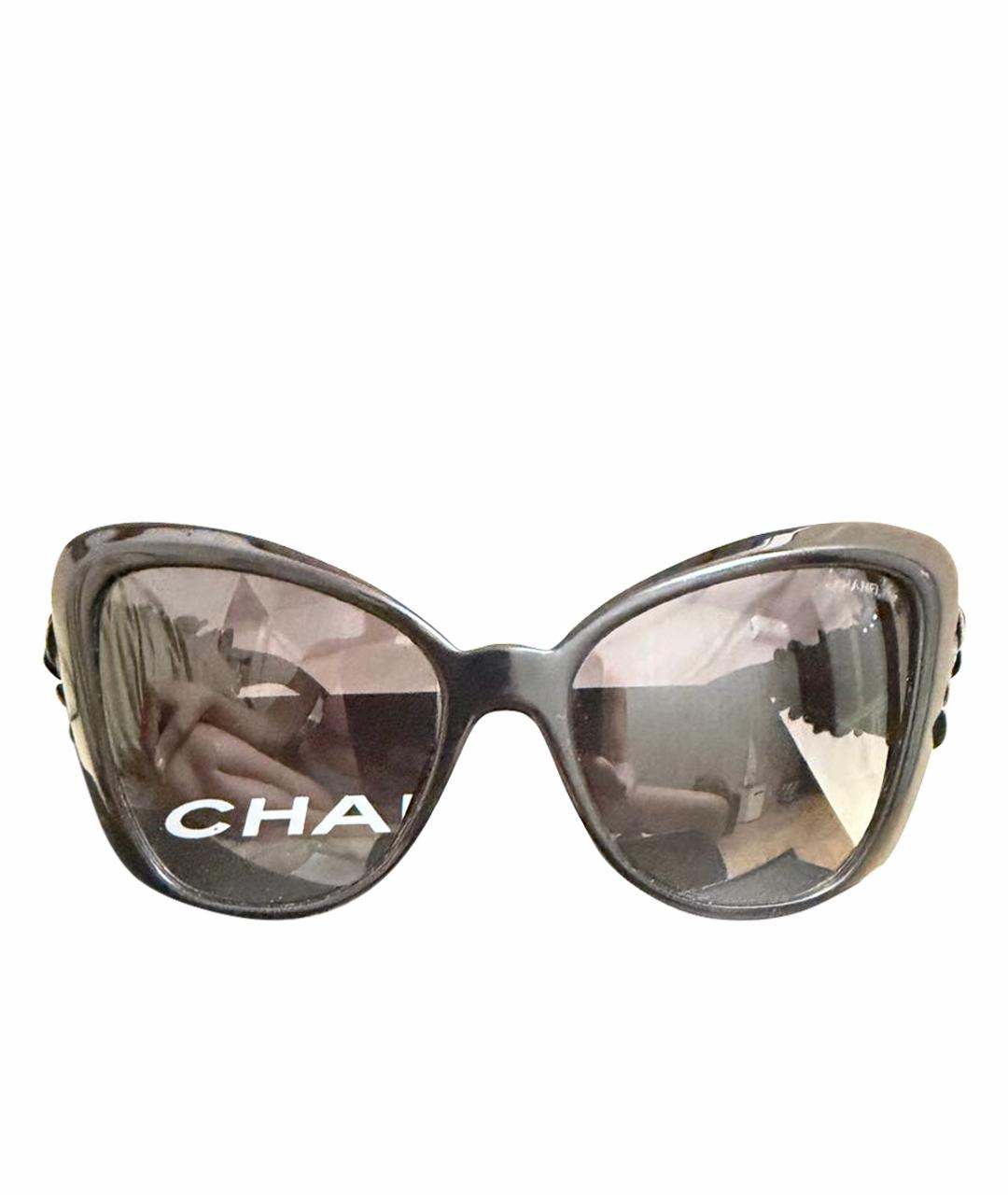 CHANEL Черные пластиковые солнцезащитные очки, фото 1