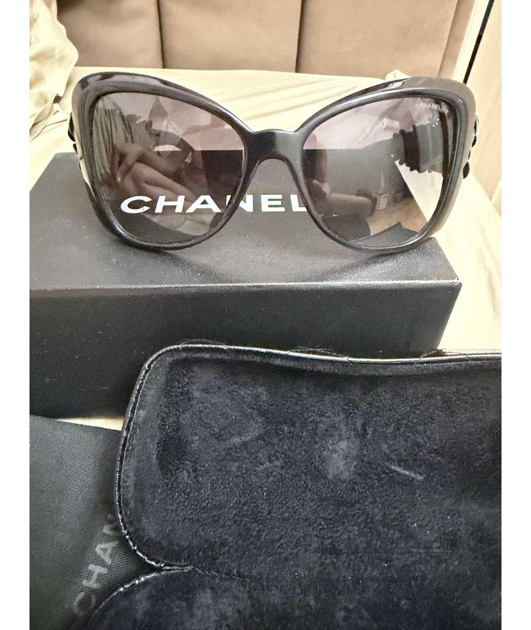 CHANEL Черные пластиковые солнцезащитные очки, фото 6