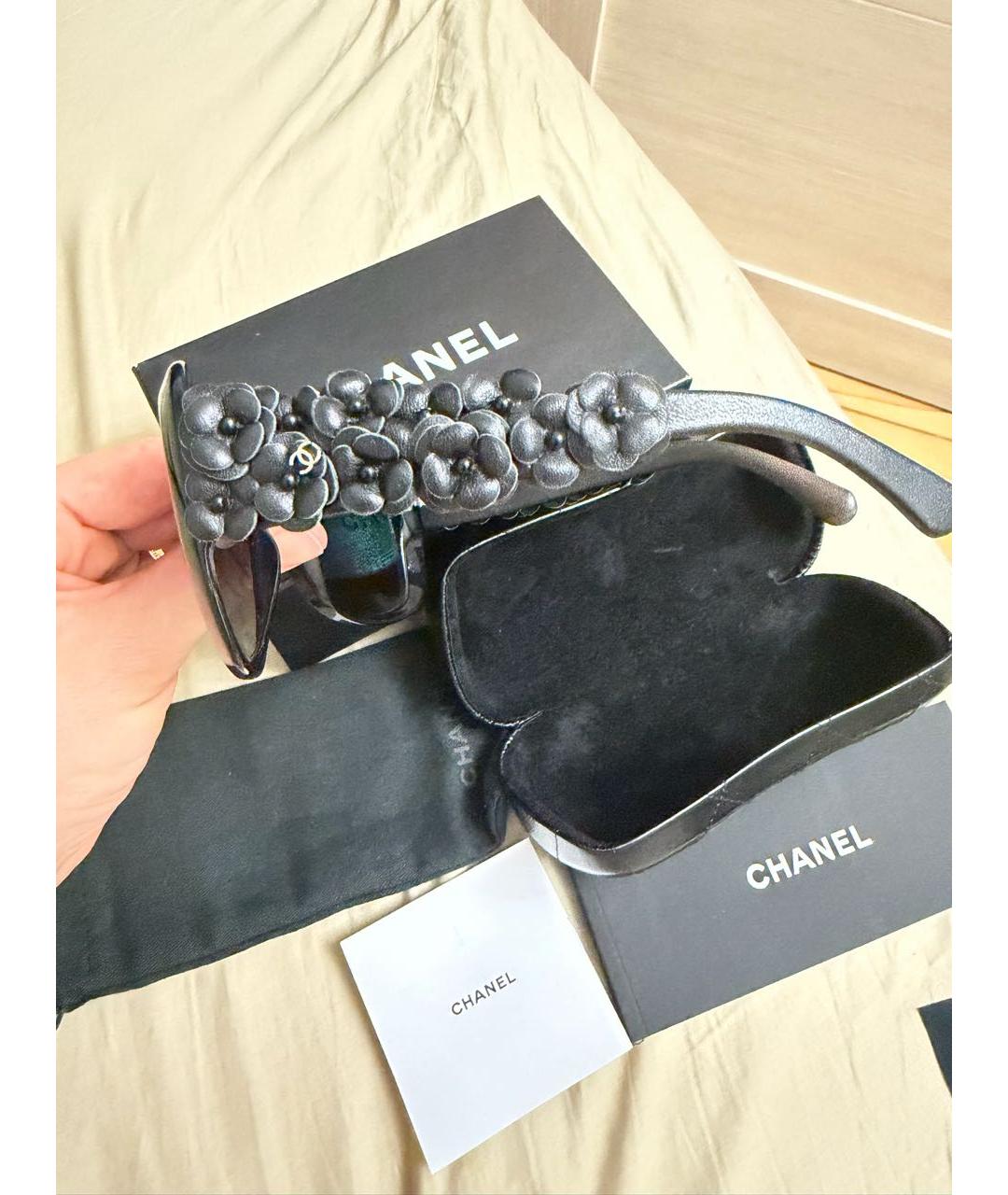 CHANEL Черные пластиковые солнцезащитные очки, фото 3