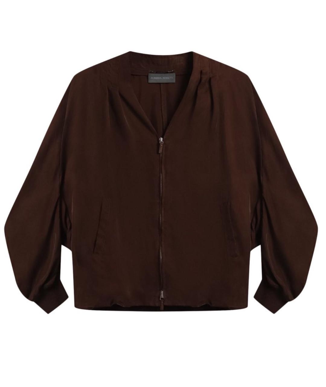 ALBERTA FERRETTI Коричневая вискозная куртка, фото 1