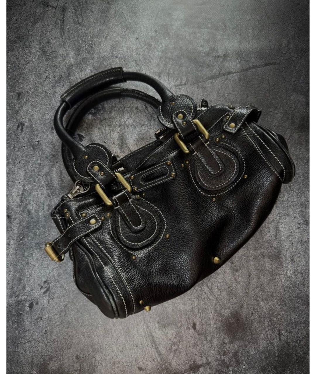 CHLOE Черная кожаная сумка с короткими ручками, фото 9