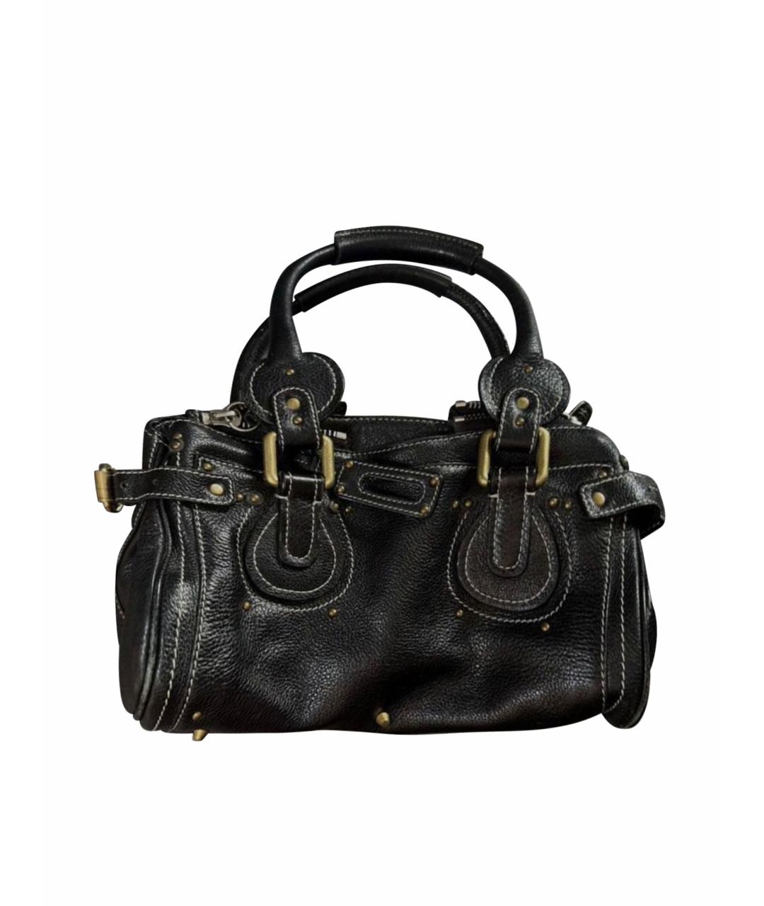 CHLOE Черная кожаная сумка с короткими ручками, фото 1