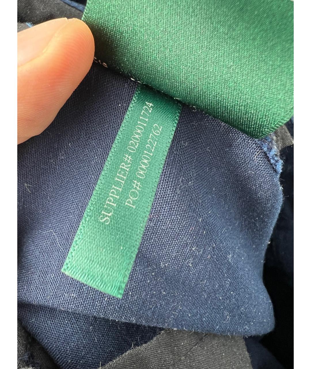 RALPH LAUREN Темно-синие хлопковые прямые брюки, фото 6