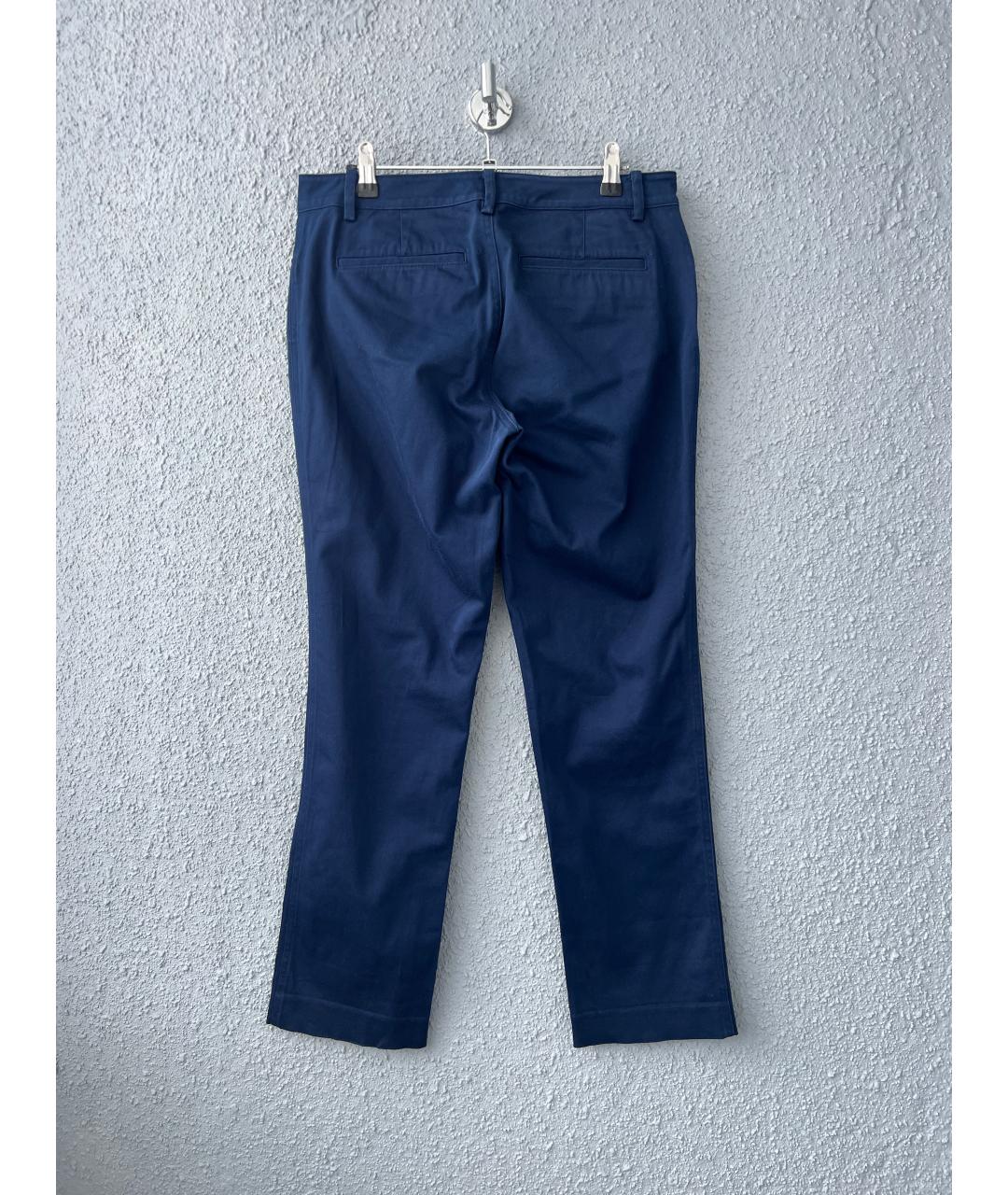 RALPH LAUREN Темно-синие хлопковые прямые брюки, фото 2