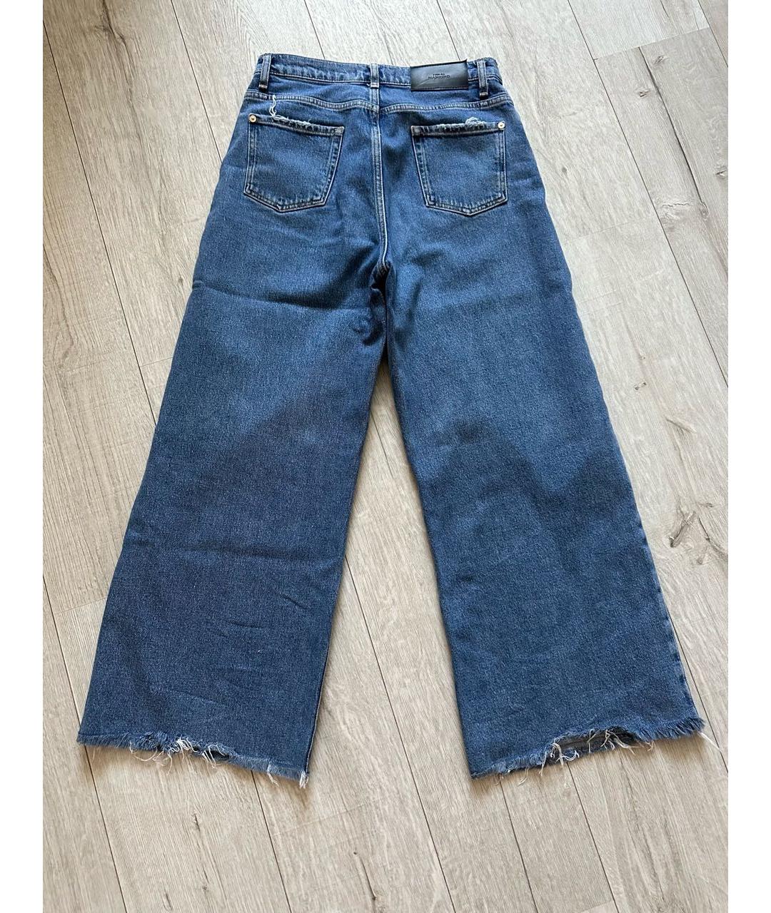 7 FOR ALL MANKIND Голубые хлопко-эластановые джинсы клеш, фото 2