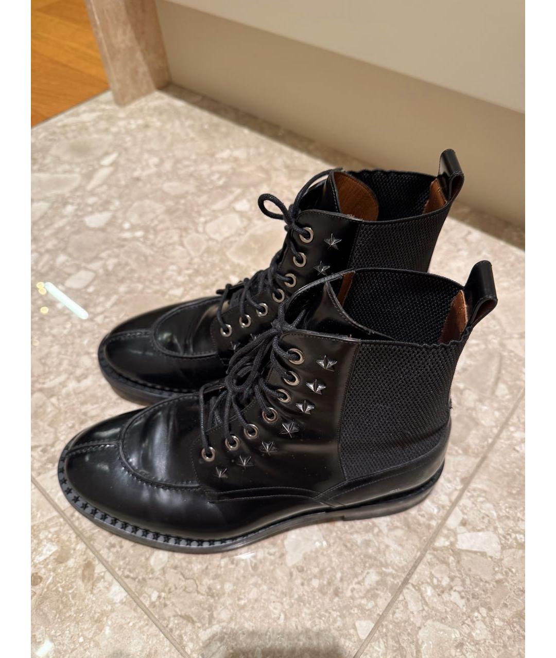 JIMMY CHOO Черные кожаные высокие ботинки, фото 4