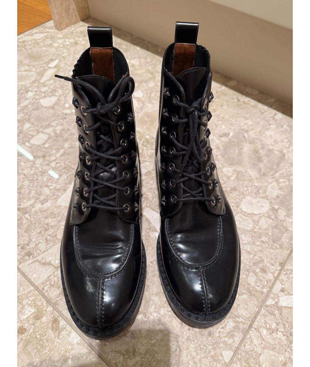 JIMMY CHOO Черные кожаные высокие ботинки, фото 2