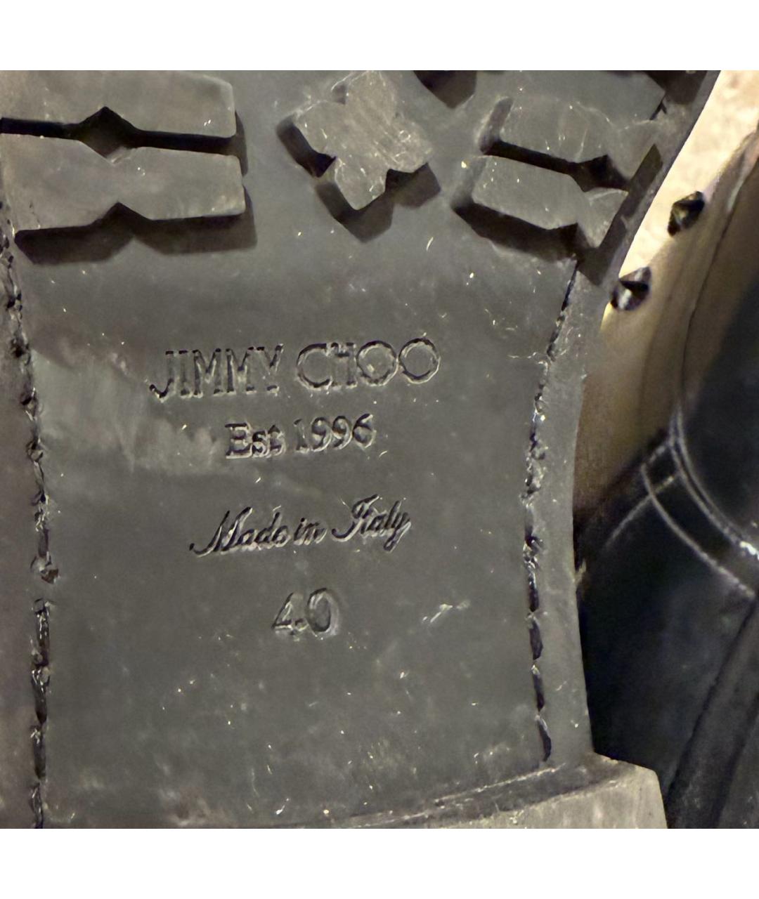 JIMMY CHOO Черные кожаные высокие ботинки, фото 5