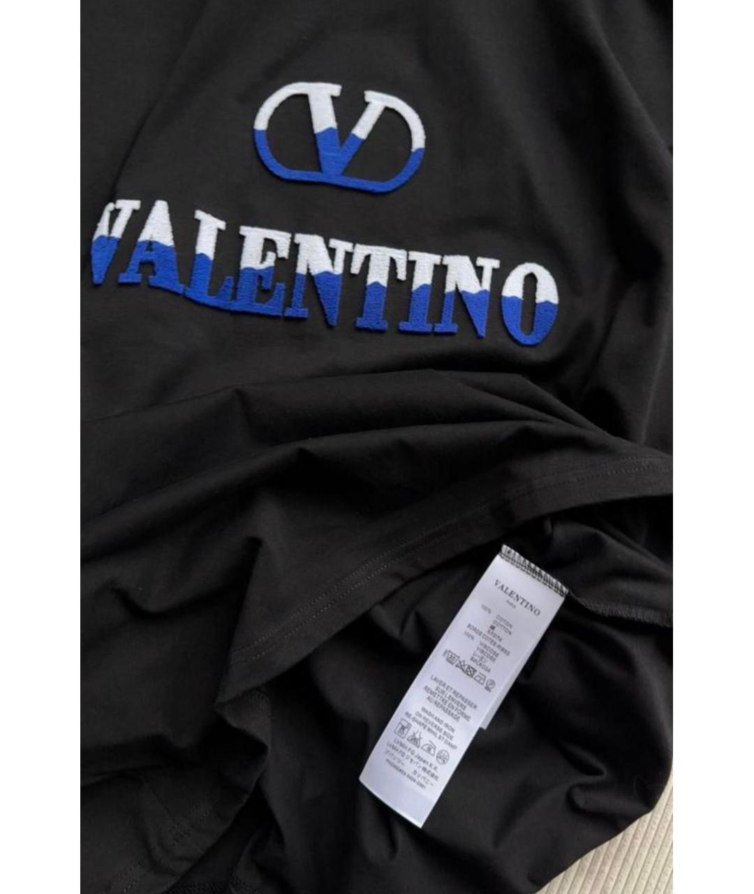 VALENTINO Черная хлопковая футболка, фото 3