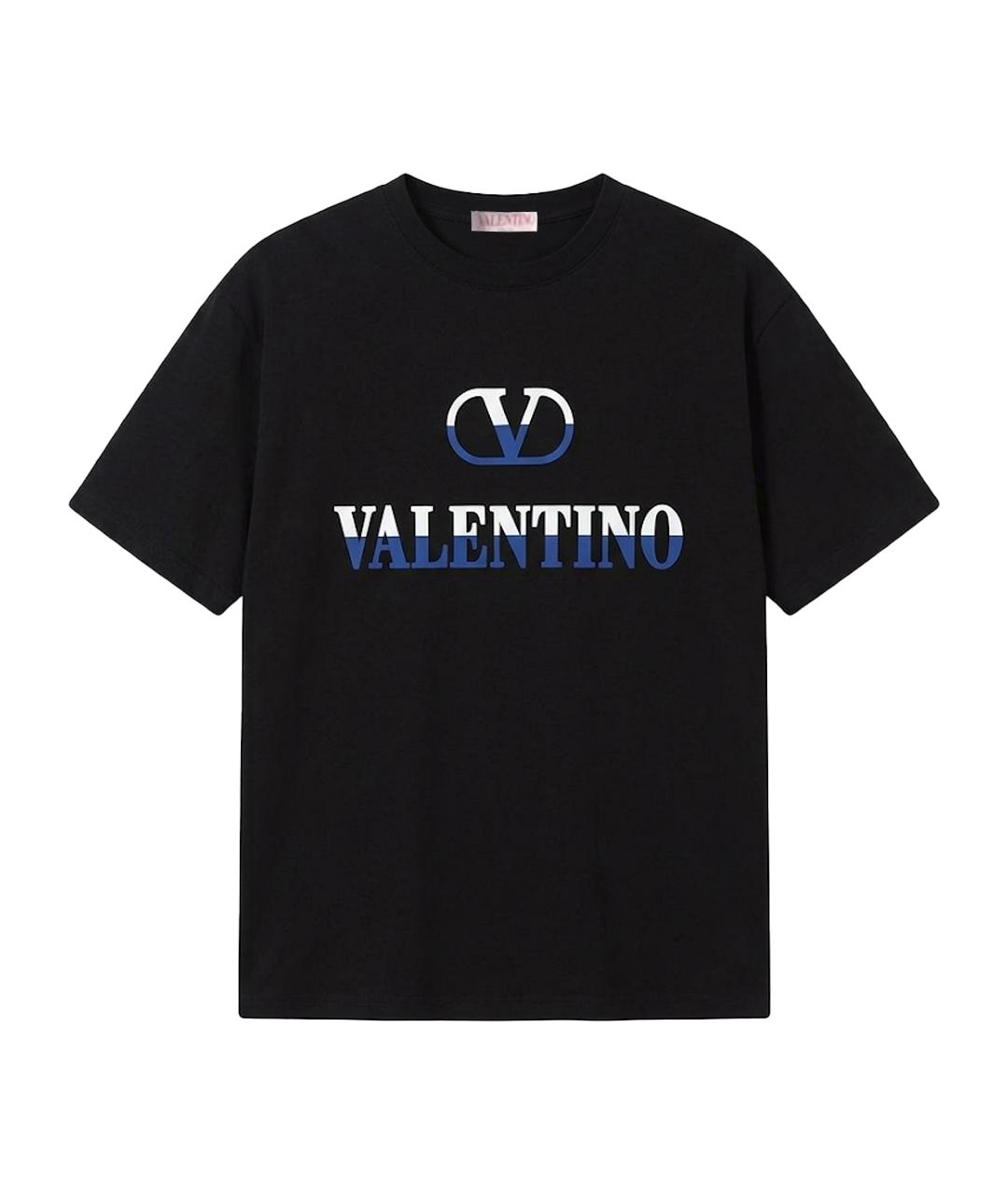 VALENTINO Черная хлопковая футболка, фото 1