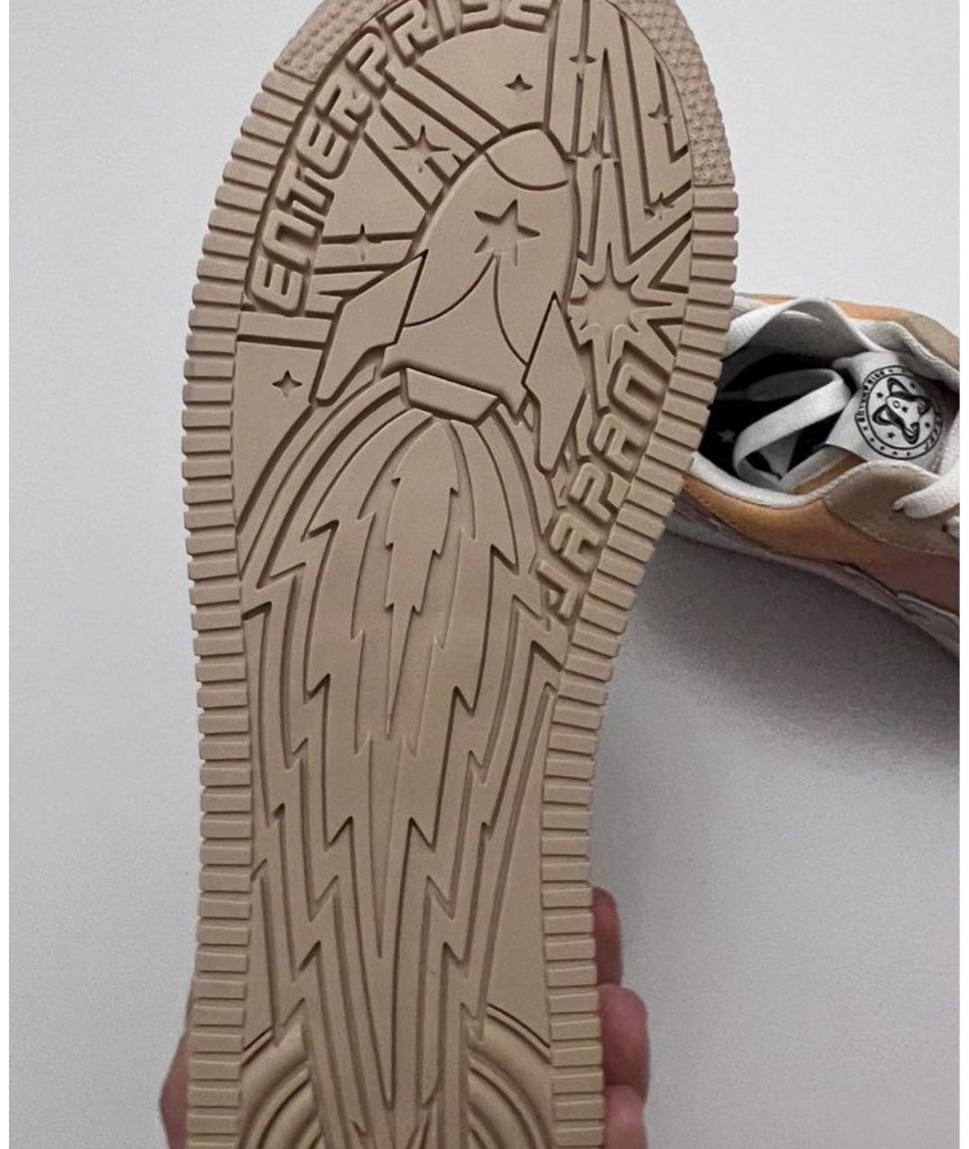 ENTERPRISE JAPAN Оранжевое кожаные кеды, фото 5